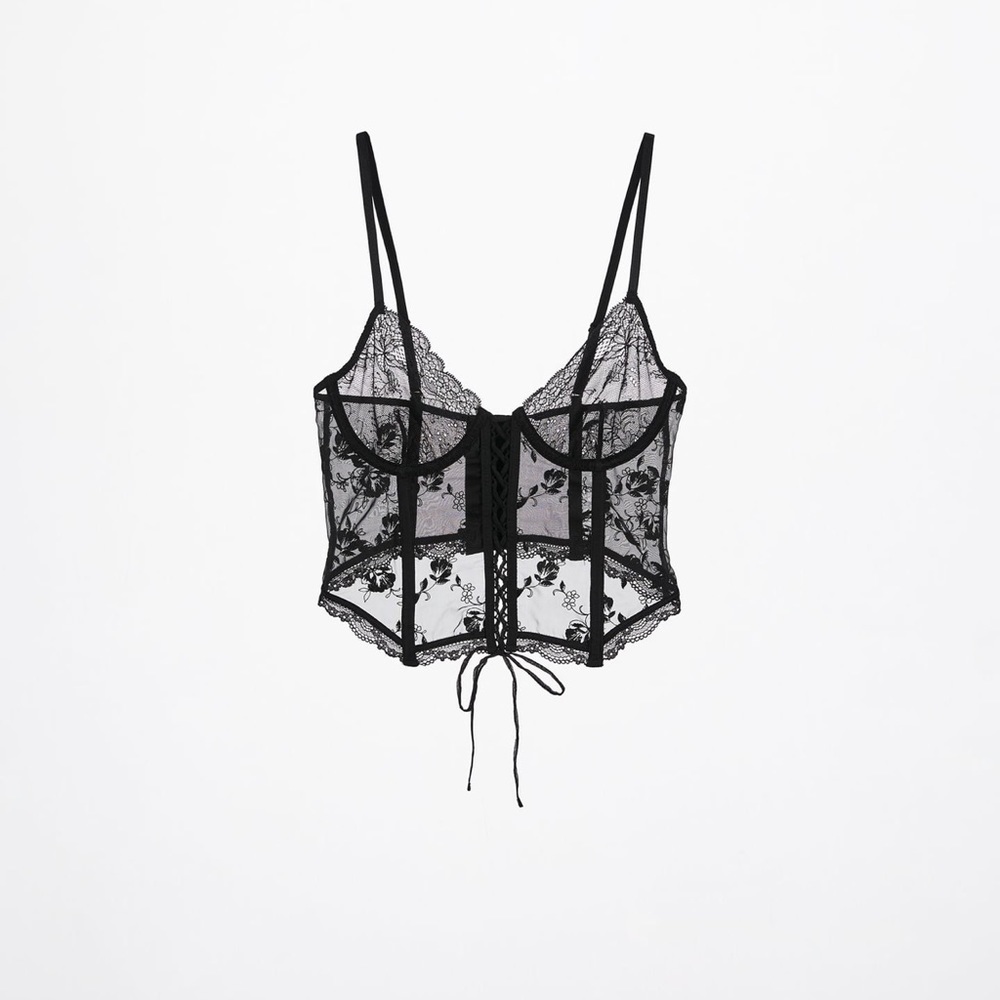 Zara Lace Underwire Corset Black✨ - Picture 5 of 7